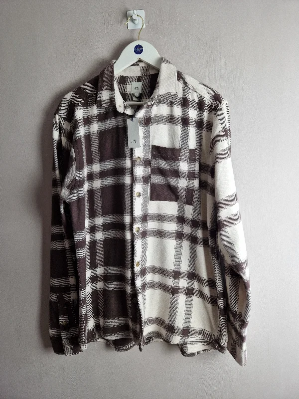 River Island Ecru checked shirt, new - MediumLogo Shirts