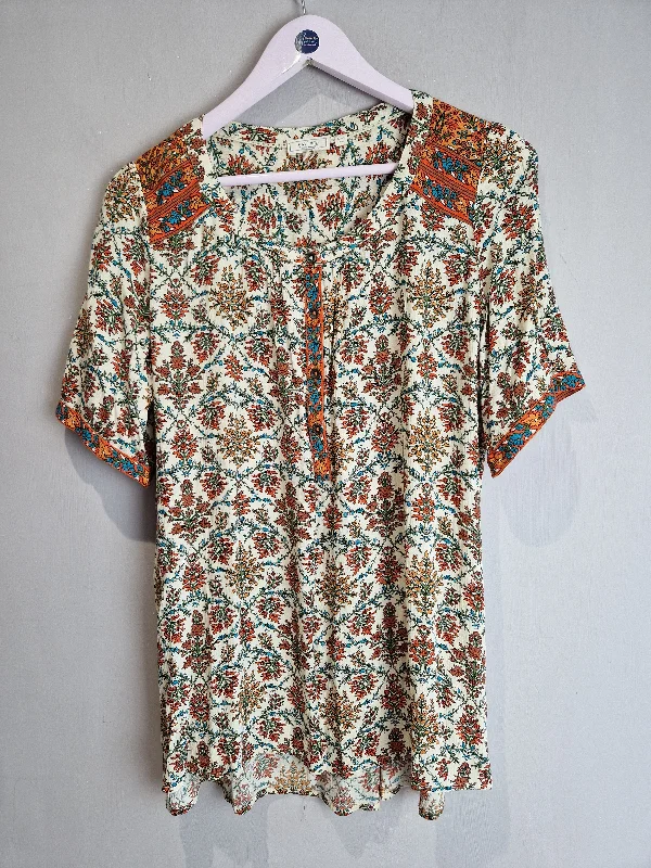 FatFace ethnic print blouse - size 14Ribbed Cuff Shirts