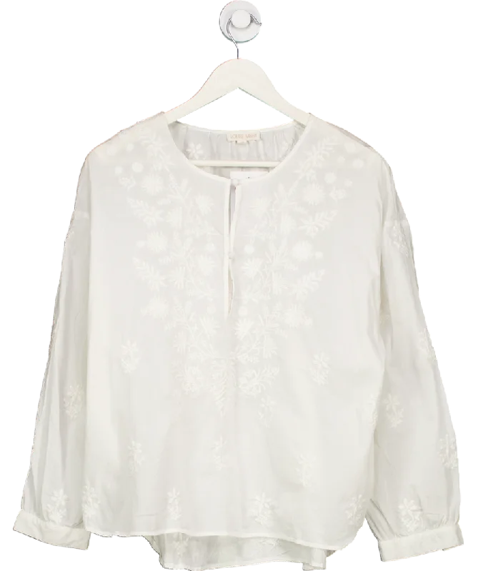 Louise Misha White Embroided Blouse UK 8Floral Shirts