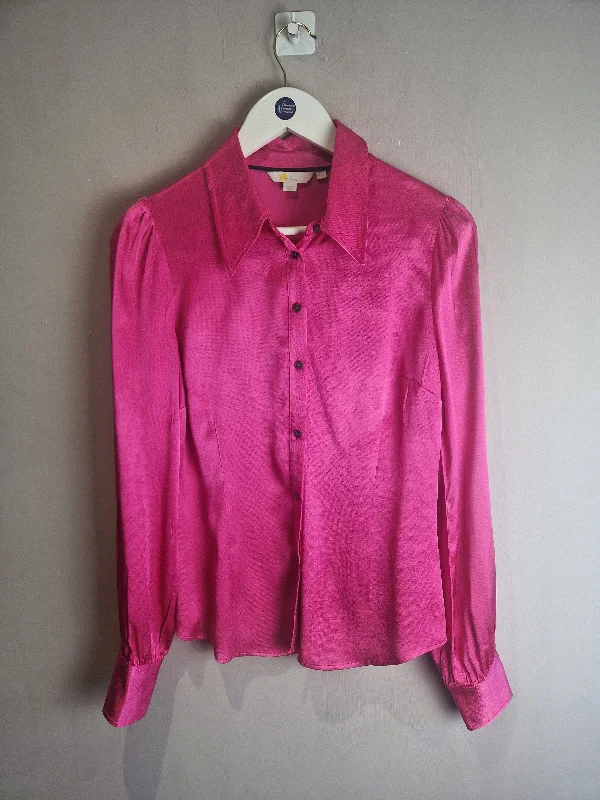 Boden pink satin shirt - size 8Pocket Shirts