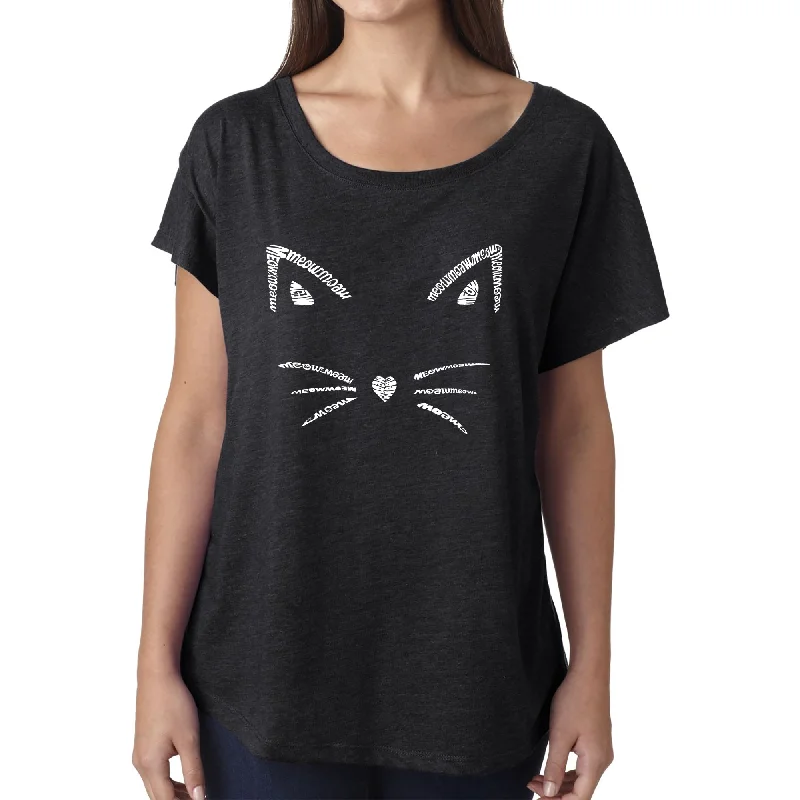 Whiskers  - Women's Loose Fit Dolman Cut Word Art ShirtArtist Shirts