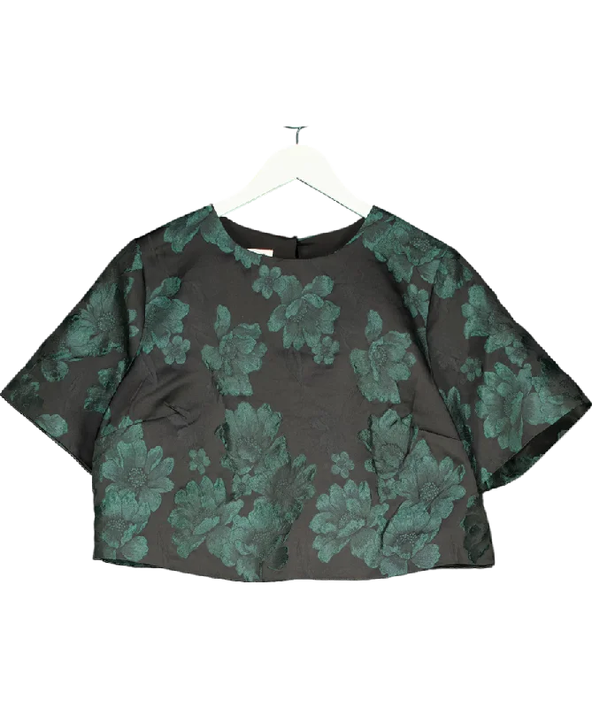 Monsoon Green Floral Print Blouse UK 16Asymmetrical Shirts