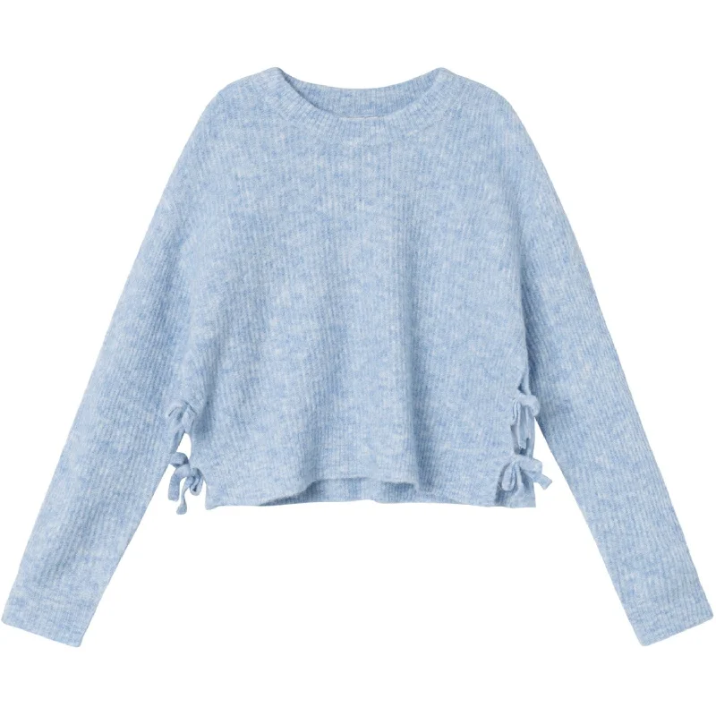 Knit CrewneckName It Silver Lake Blue Linnea Loose Short Knit Blouse