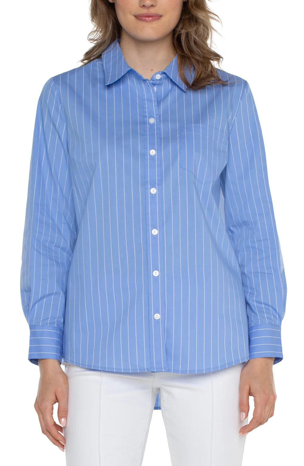 Classic Fit Poplin Shirt in BlueTasseled Shirts