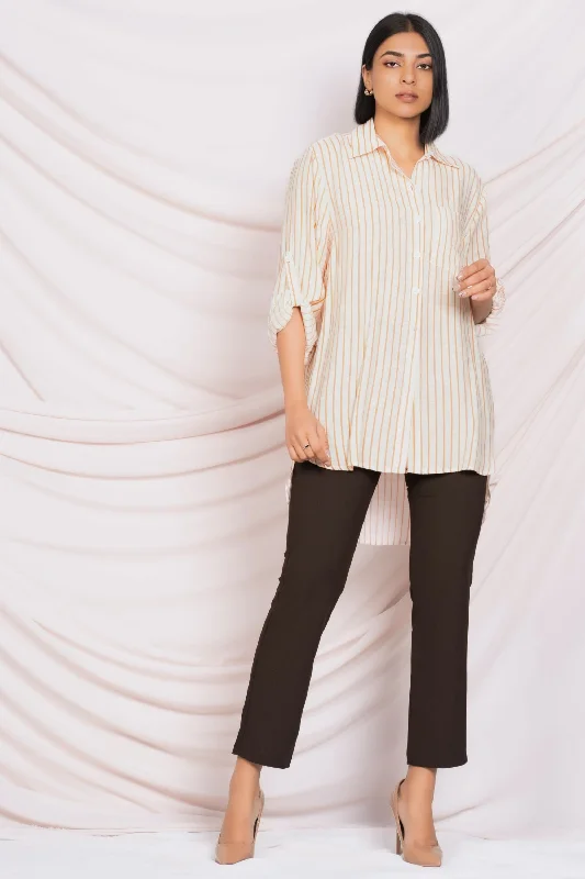 Longline Stripe ShirtMetallic Shirts