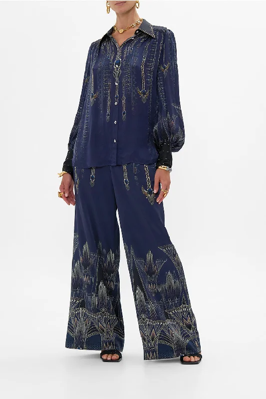 BUTTON THROUGH BLOUSON SLEEVE BLOUSE THE EGYPT EFFECTPolyester Shirts