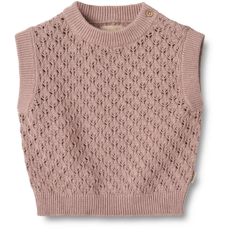 Knitted Button-UpWheat Dry Rose Knit West Saga