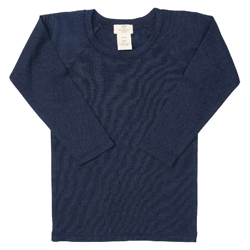 Knitted BeadedCOPENHAGEN COLORS Navy Merino Light Knitted Blouse