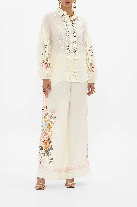 EMBROIDERED BALLOON SLEEVE SHIRT BLOUSE IN HONOUR OF HEIRLOOMSVelvet Shirts