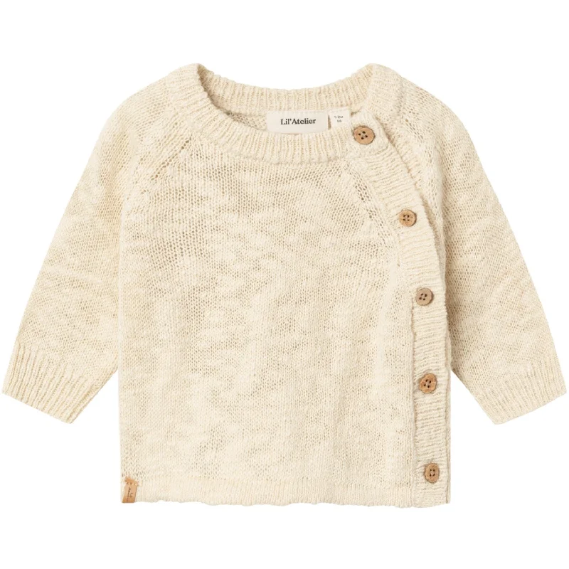 Knit SweaterLil'Atelier Bleached Sand Jeff Wrap Knit Blouse