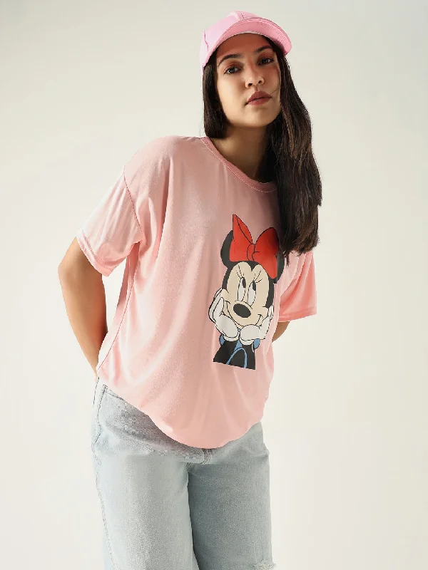 Women Graphic Pink T ShirtOff-Shoulder T-Shirts