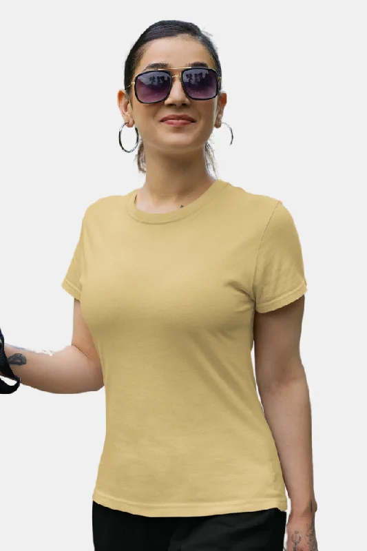 Beige T-shirt for womenSheer T-Shirts