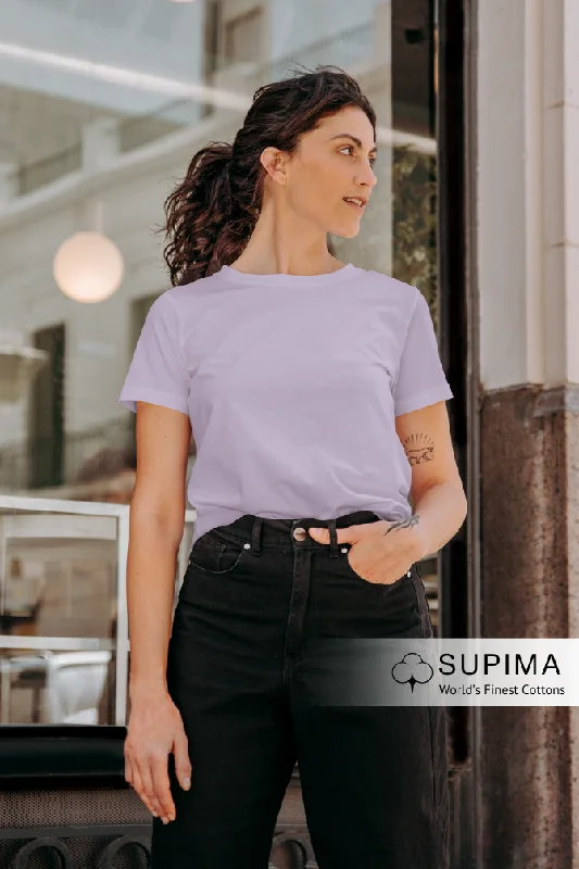 Lavender Supima Cotton T-shirt for womenStreetwear T-Shirts