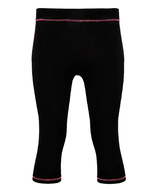 Pea CoatsBlack/Hot Pink - Women's TriDri¨ capri fitness leggings