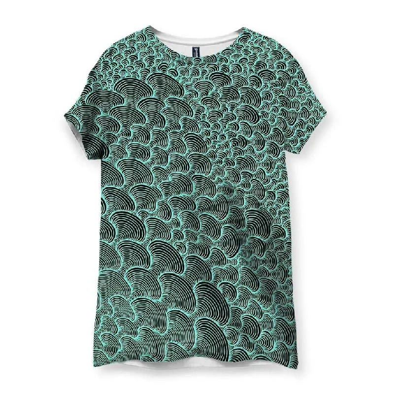 SCRIBBLEWAVE - Green Women's T-ShirtMetallic T-Shirts