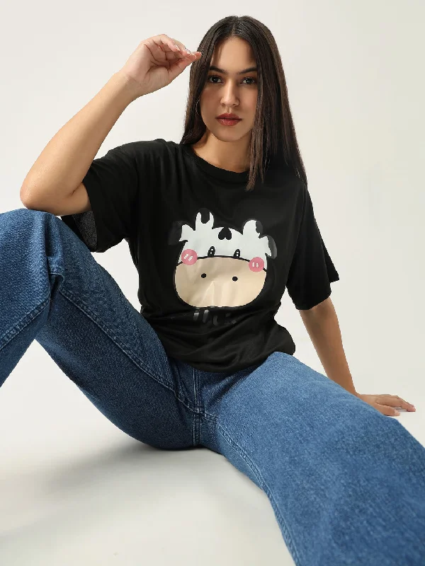 Women Graphic Black T ShirtLinen T-Shirts