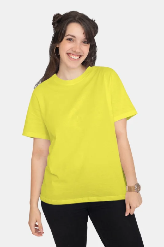 Bright Yellow T-shirt for womenEmbellished T-Shirts