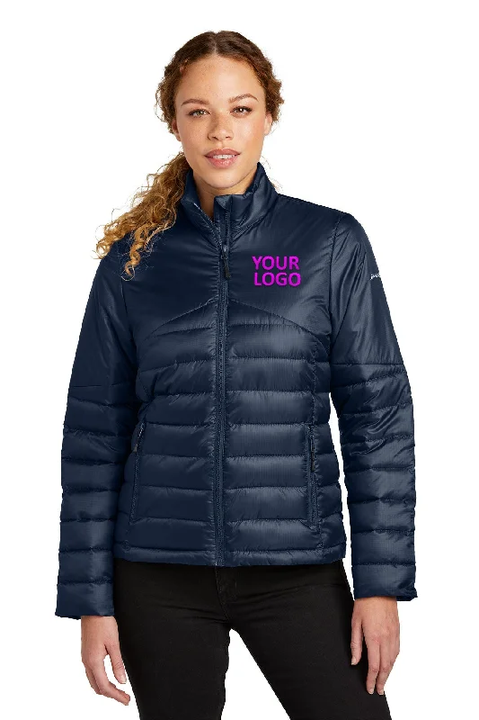 Sports Team JacketsEddie Bauer Ladies Custom Quilted Jackets, River Blue Navy