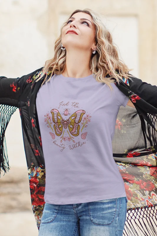 Find The Beauty Within Printed T-shirt for womenLinen T-Shirts