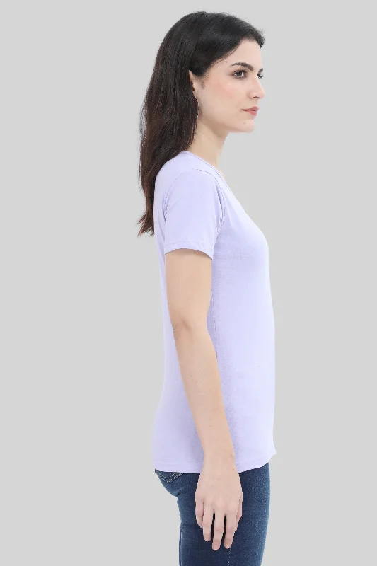 Lavender Scoop Neck T-shirt for womenPunk T-Shirts