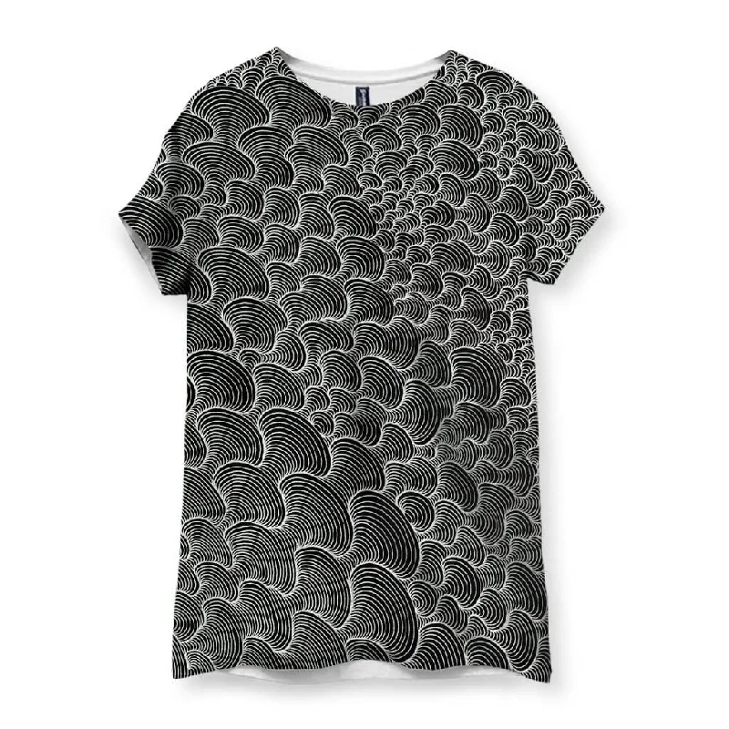 SCRIBBLEWAVE - Black & White Women's T-ShirtTasseled T-Shirts