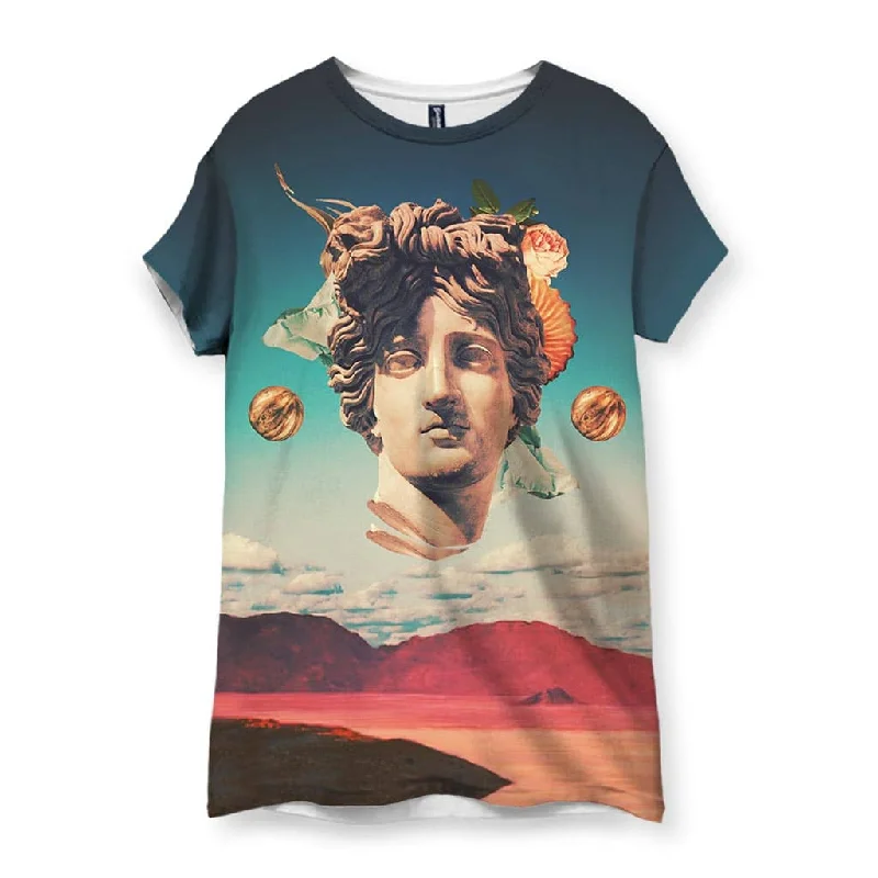 Vaporwave Goddess Women's T-ShirtRuffled T-Shirts