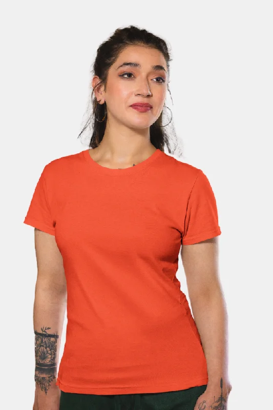 Orange T-shirt for womenAthletic T-Shirts