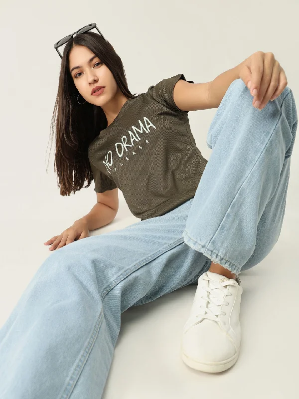 Women Graphic Olive T ShirtPolyester T-Shirts