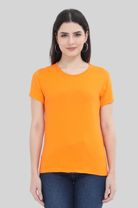 Orange Scoop Neck T-shirt for womenHemp T-Shirts