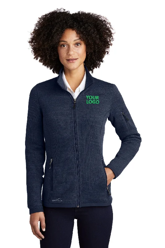 Waterproof JacketsEddie Bauer Ladies Custom Sweater Fleece Jackets, River Blue Navy Heather