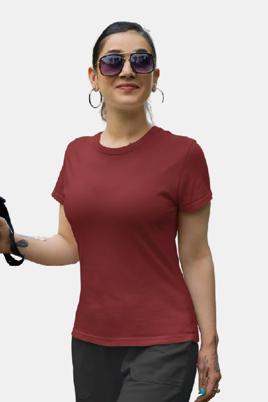 Brick Red T-shirt for womenCamping T-Shirts