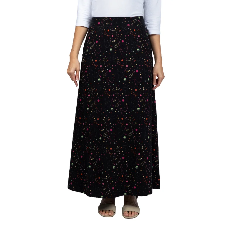 Rainbow Constellations Glow-in-the-Dark Maxi SkirtRetro Skirt