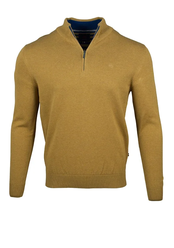 Andre Tory Half Zip Sweater, AmberPolyester Knit Tops