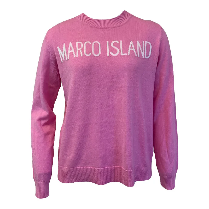 Marco Island Cotton Cashmere Crew Neck Sweater - Bubble GumFall Knit Tops