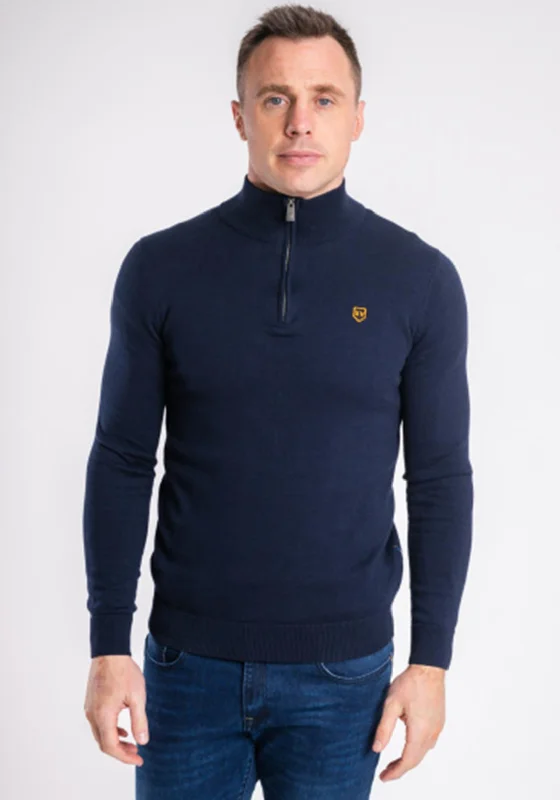 XV Kings by Tommy Bowe Petersham Half Zip Sweater, Classic NavyPainted Knit Tops