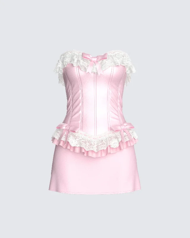 Vienna Pink Ruffle Mini DressModern Dress