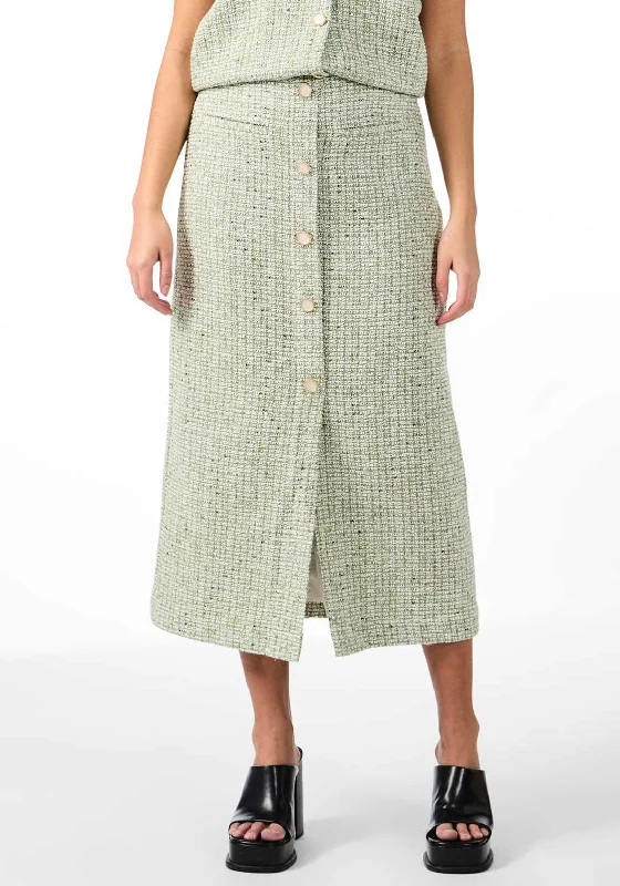 Y.A.S Asara Tweed Midi Skirt, SageVelvet Skirt