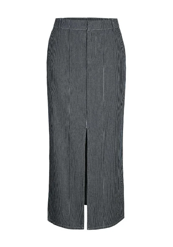 Noisy May Blink Pinstripe Long Slit Skirt, Navy BlazerPeplum Skirt