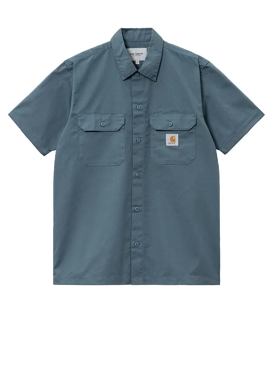 Cropped Short Sleeve TopsCarhartt WIP Master Short Sleeve Shirt, Storm Blue