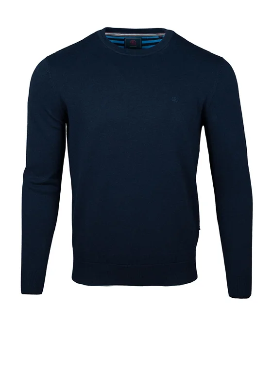 Andre Achill Cotton Crew Neck Sweater, NavyLuxury Knit Tops