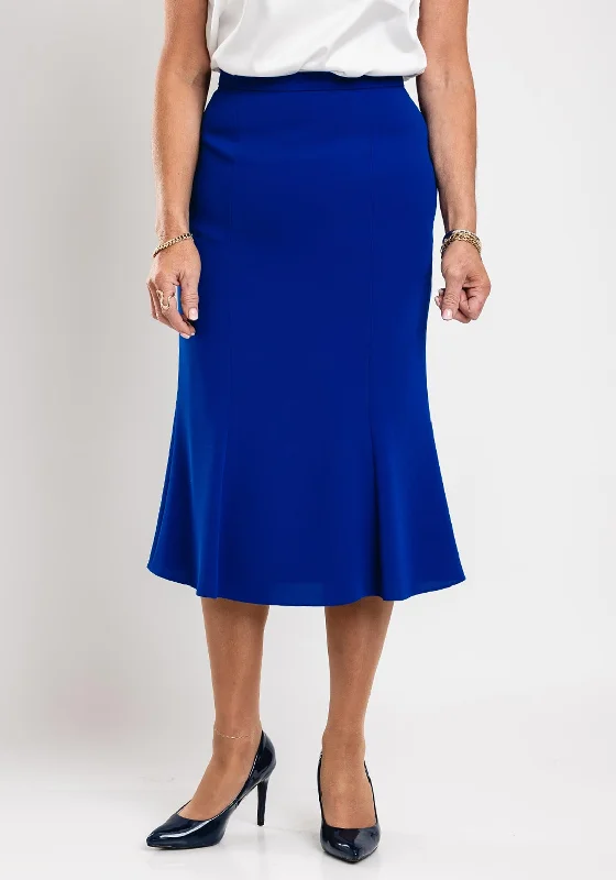 Christina Felix Flared Midi Skirt, Royal BlueRuffled Skirt