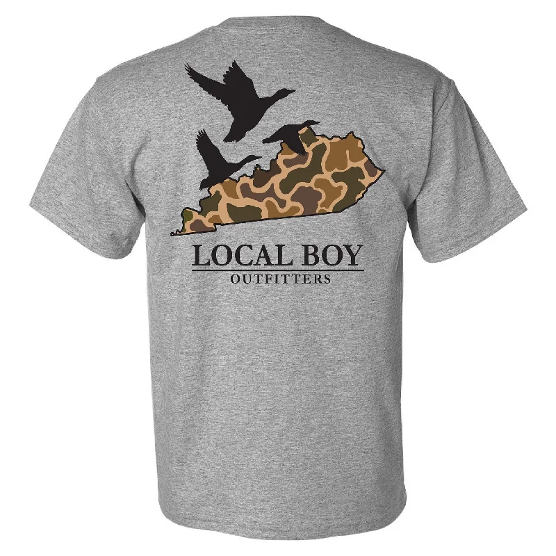 Mesh Short Sleeve TopsKentucky Camo State Short Sleeve T-Shirt in Oxford Grey