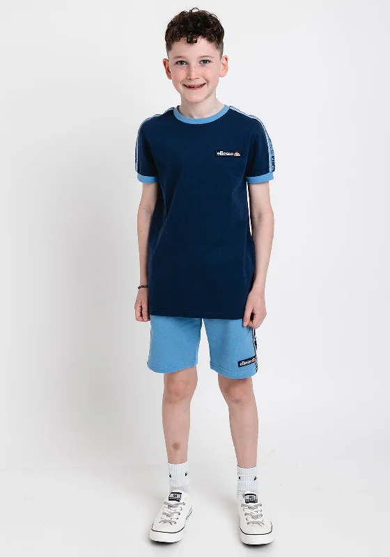 Retro Short Sleeve TopsEllesse Boy Giovi Short Sleeve Tee, Navy