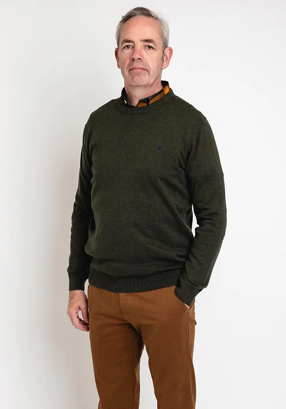 Pre End New Hampton Crew Neck Sweater, Forest GreenSports Team Knit Tops