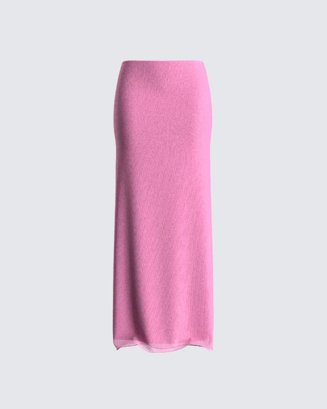 Vianka Pink Maxi SkirtCasual Skirt