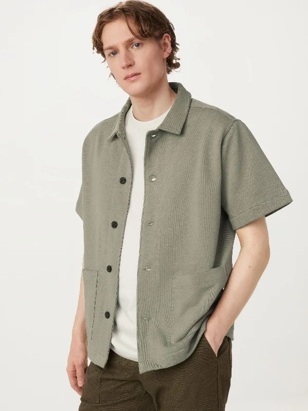 Casual Short Sleeve TopsThe Short Sleeve Overshirt in Vetiver Green