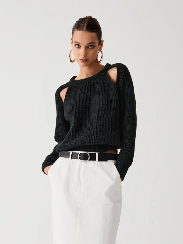 Keep Me Close Cutout SweaterSheer Knit Tops