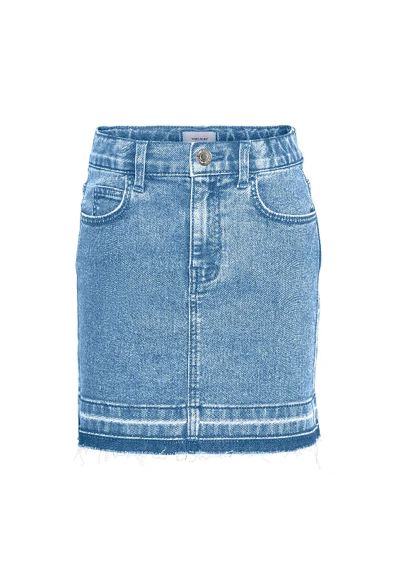 Vero Moda Girl Hailey Short Denim Skirt, Light Blue DenimGeometric Skirt