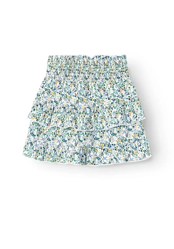 Name It Kid Girl Huliane Floral Skirt, OatmealFleece-lined Skirt