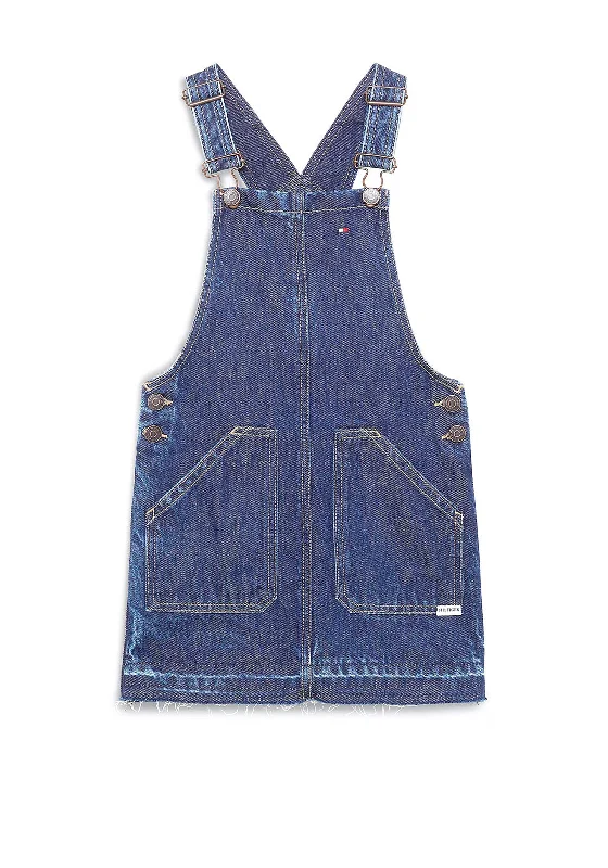 Tommy Hilfiger Girl Dungaree Mini Dress, Dark BlueEmpire Waist Dress